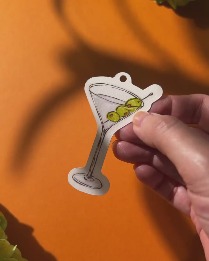 Ink Wash Olive Martini Favour Tag video