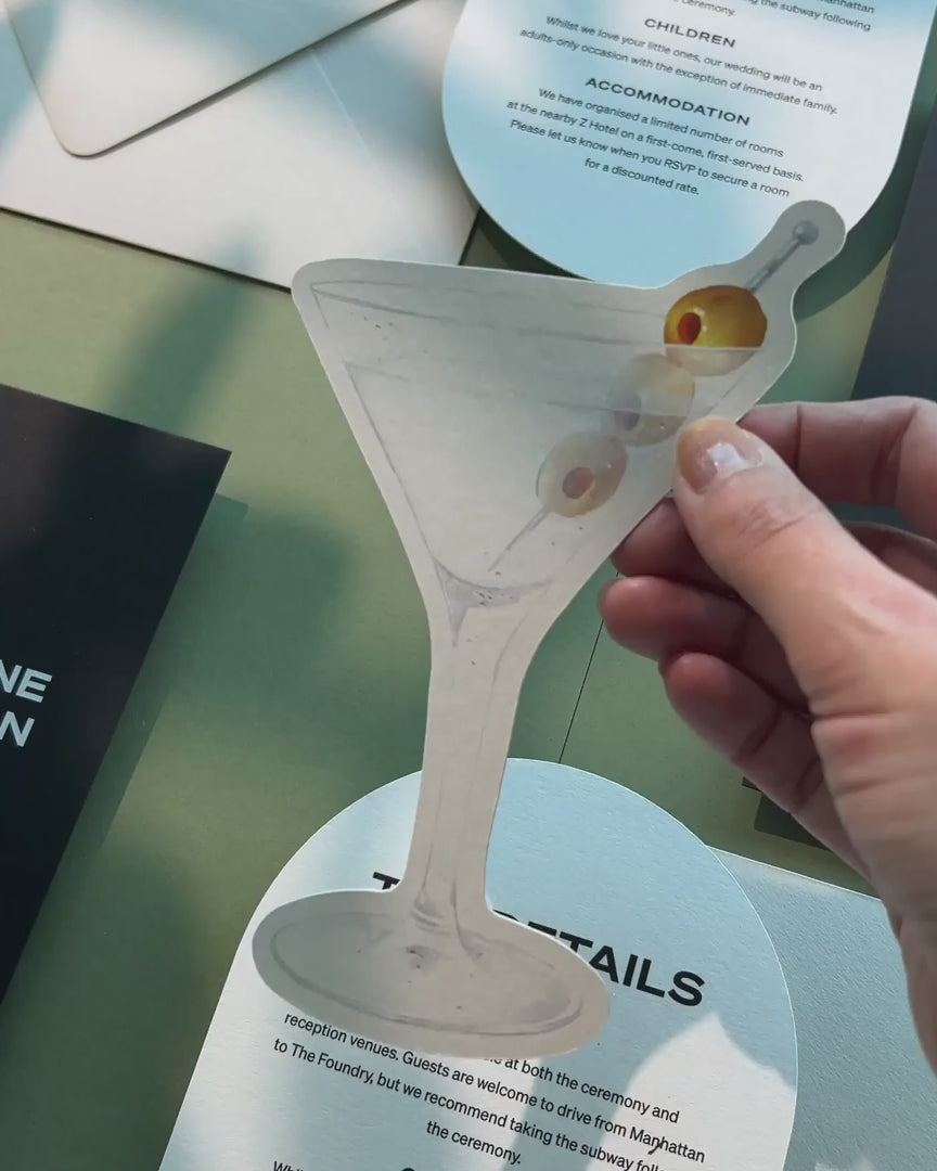 Watercolour Vodka Martini Insert Card video