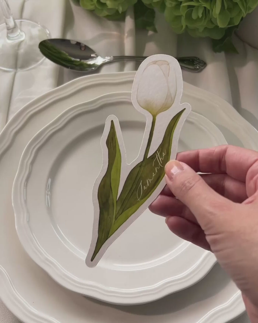 Watercolour Tulip Place Card video