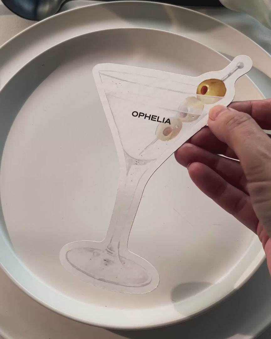 Watercolour Vodka Martini Place Card video