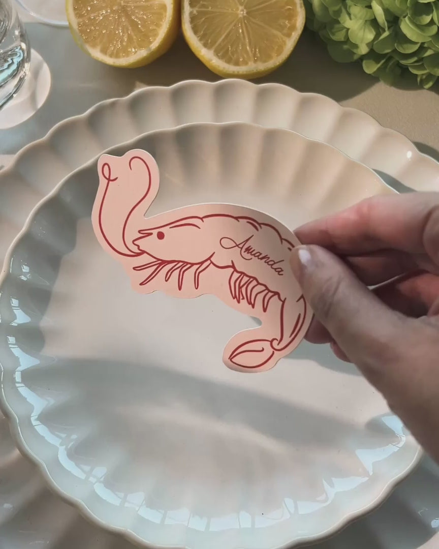 Minimal Prawn Place Card video