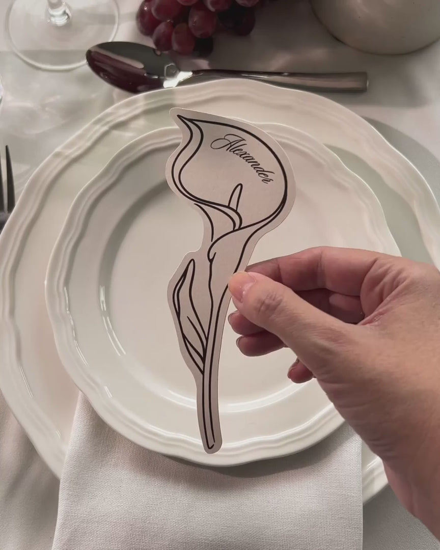 Minimal Calla Lily Place Card video