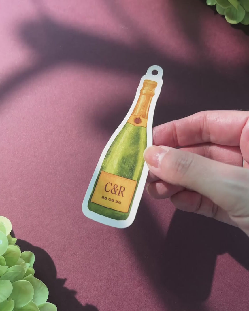 Watercolour Champagne Bottle Favour Tag video