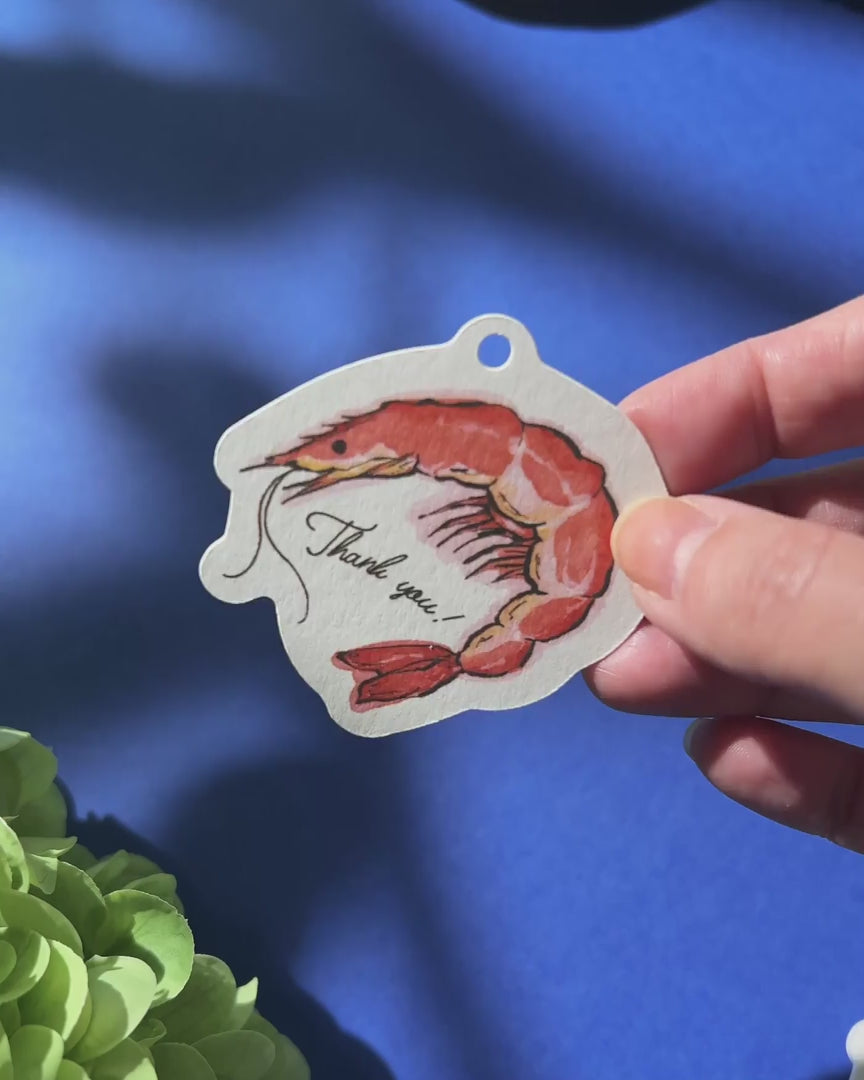 Ink Wash Prawn Favour Tag video
