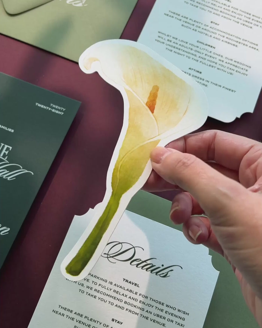 Watercolour Calla Lily Insert Card video