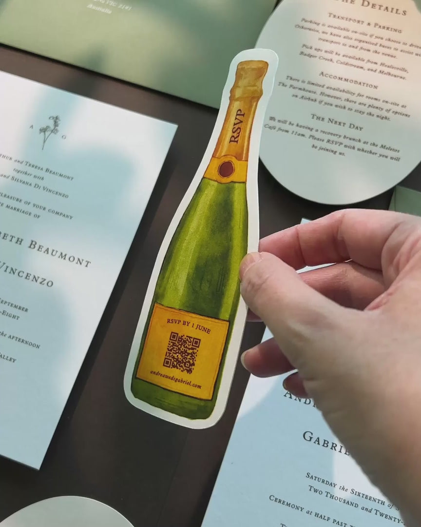 Watercolour Champagne Bottle Insert Card video