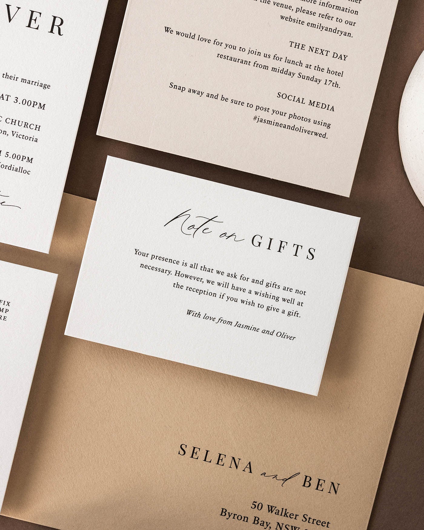Soleil Note on Gifts styled photograph