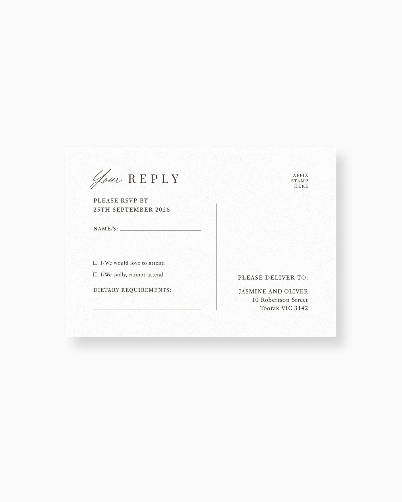 Soleil RSVP Card mockup