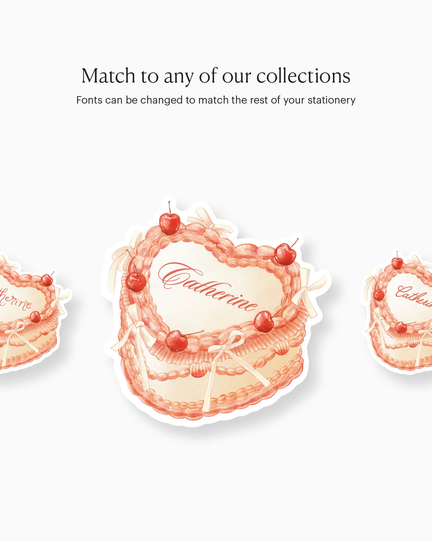 Watercolour Cake Place Card matching collection mockup