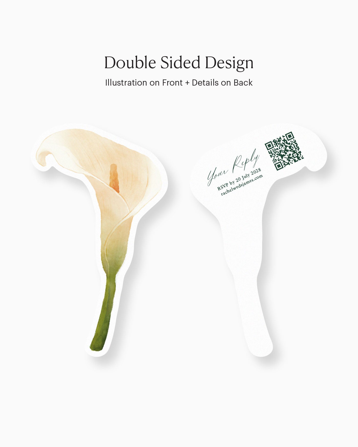 Watercolour Calla Lily Insert Card double-sided mockup