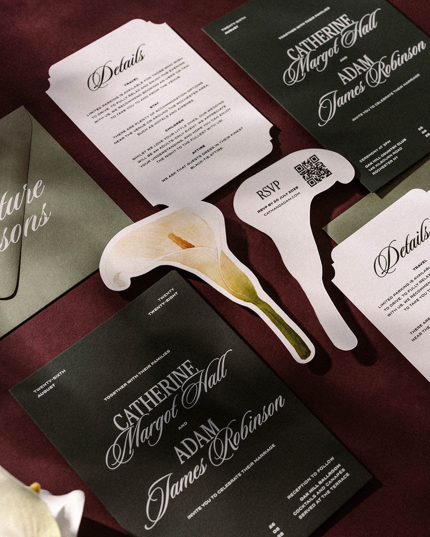 Watercolour Calla Lily Insert Card second styled photograph