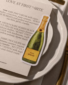 Watercolour Champagne Bottle Place Card second styled photograph