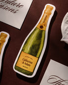 Watercolour Champagne Bottle Save the Date second styled photograph