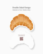 Watercolour Croissant Insert Card double-sided mockup