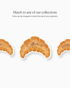 Watercolour Croissant Place Card matching collection mockup