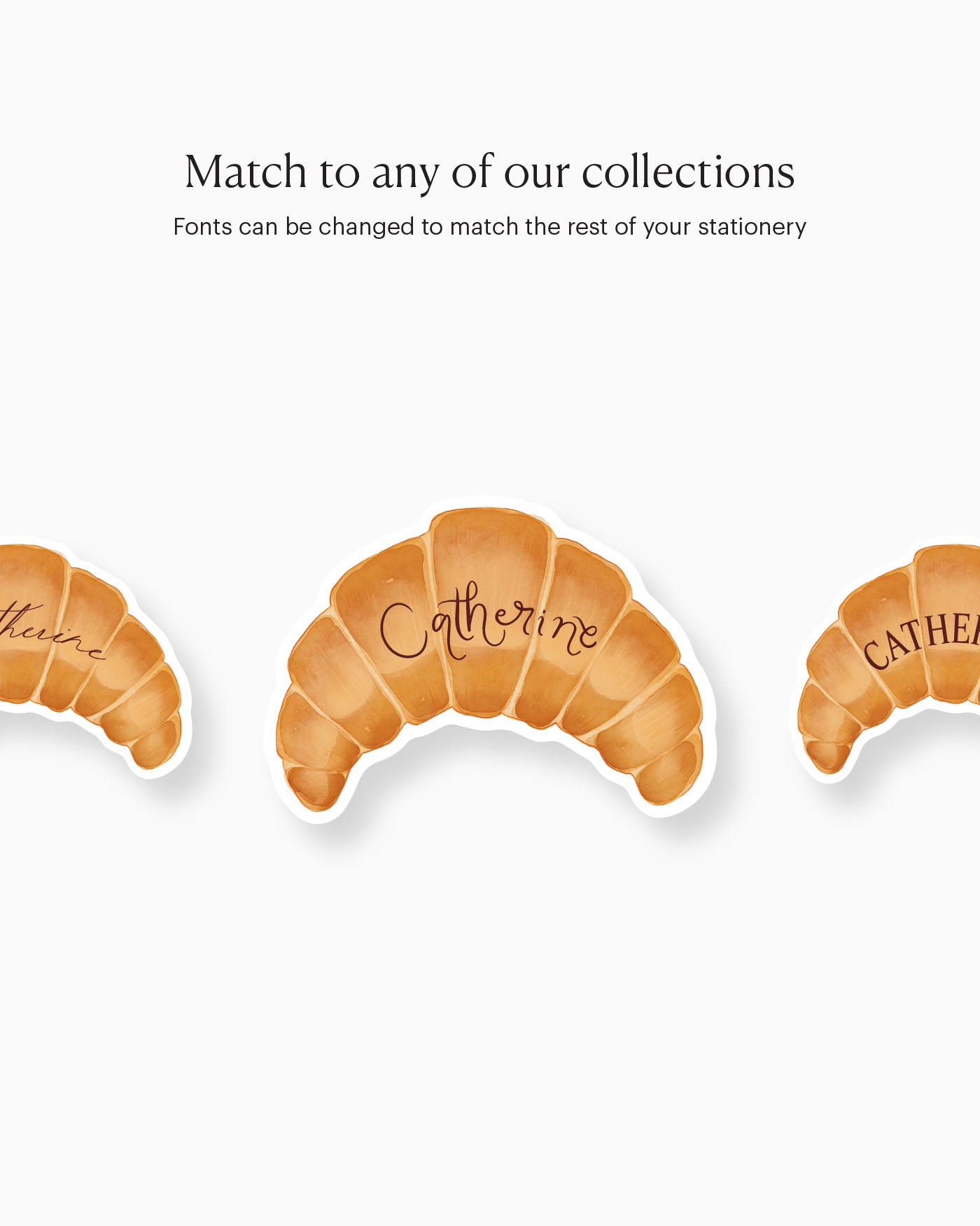 Watercolour Croissant Place Card matching collection mockup
