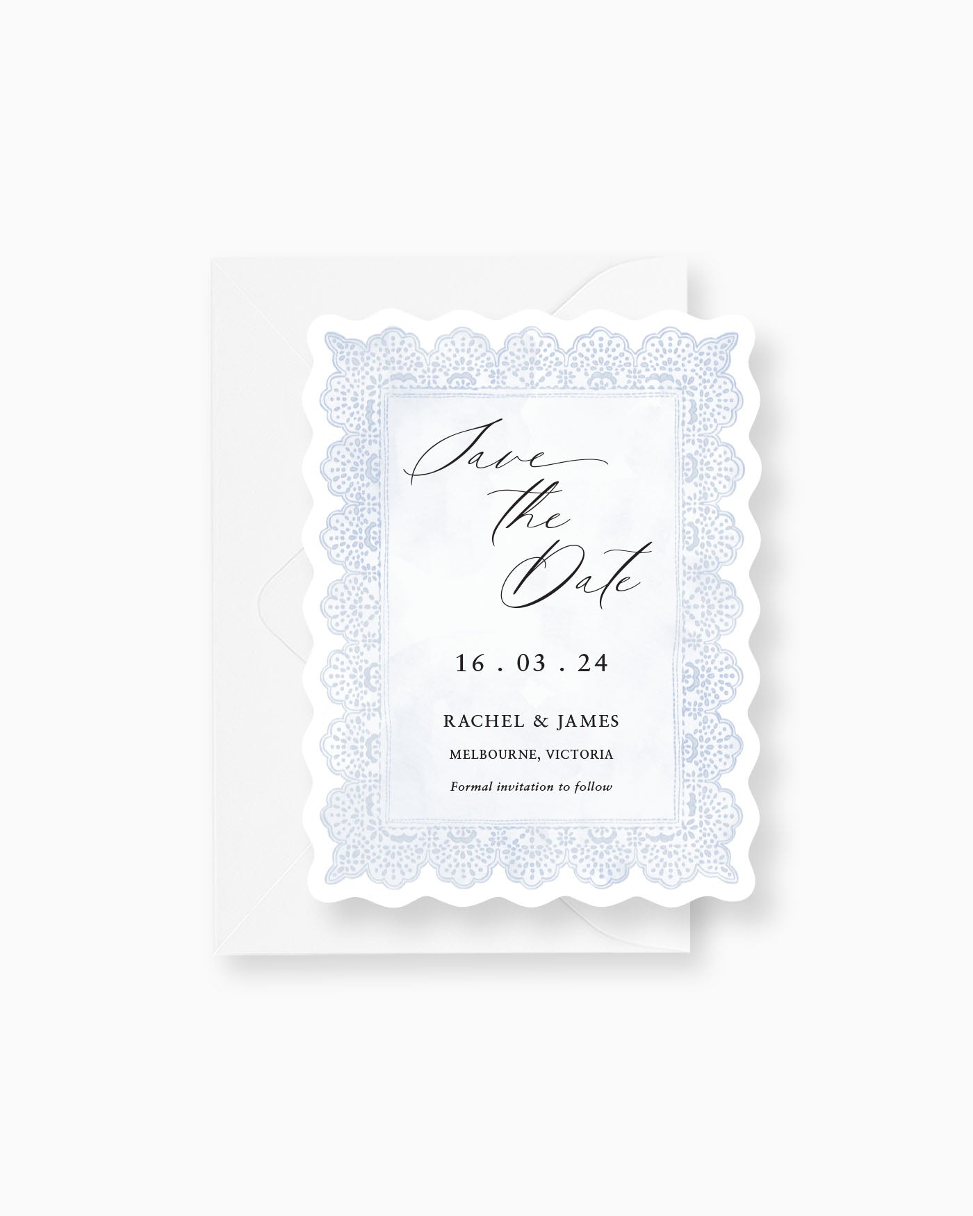 Watercolour Lace Save the Date mockup
