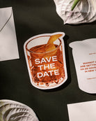 Watercolour Negroni Save the Date second styled photograph