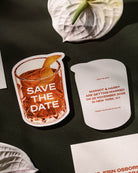 Watercolour Negroni Save the Date styled photograph