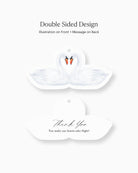 Watercolour Swan Favour Tag double-sided mockup