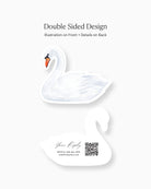 Watercolour Swan Insert Card double-sided mockup