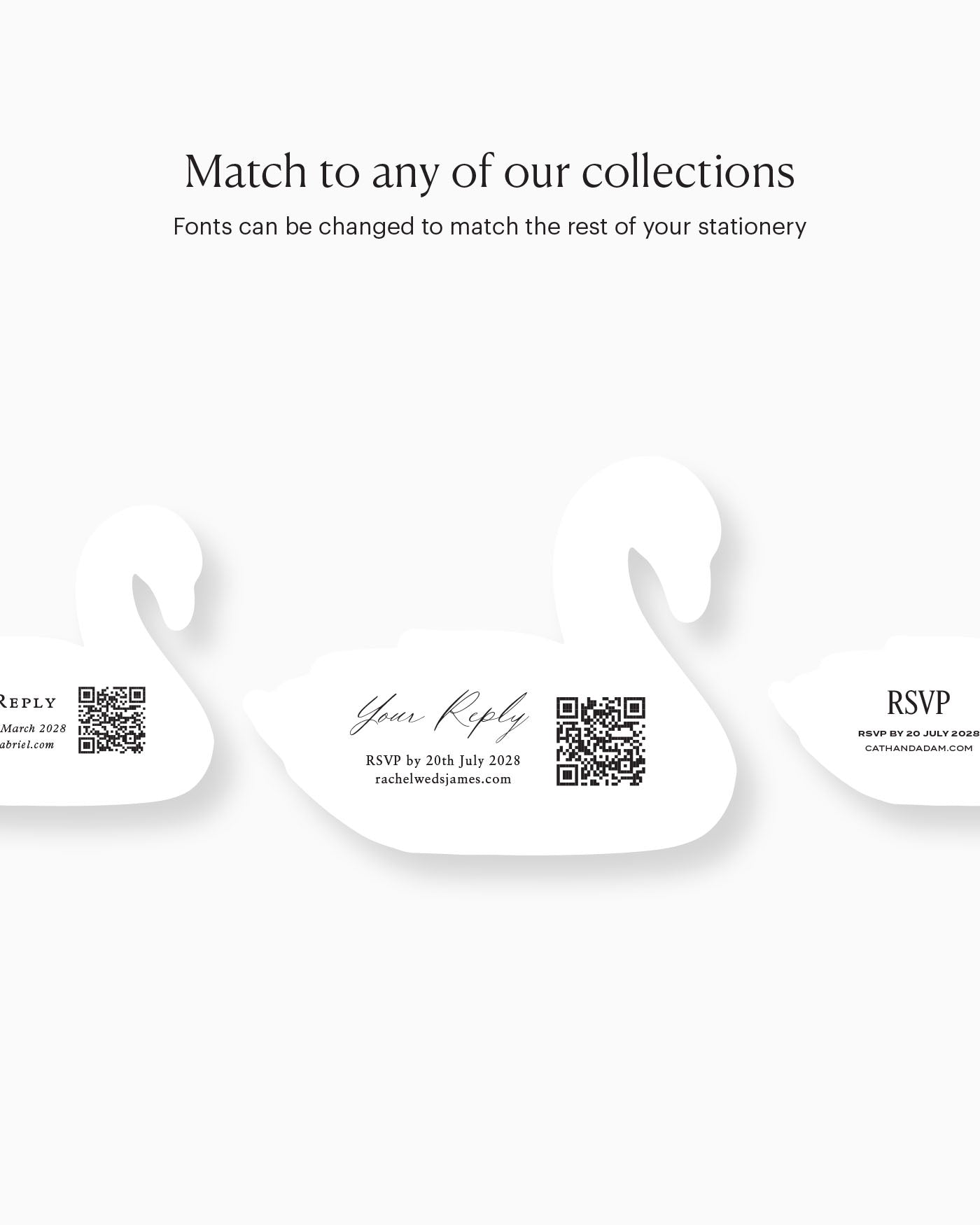 Watercolour Swan Insert Card matching collection mockup