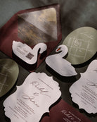 Watercolour Swan Insert Card styled photograph