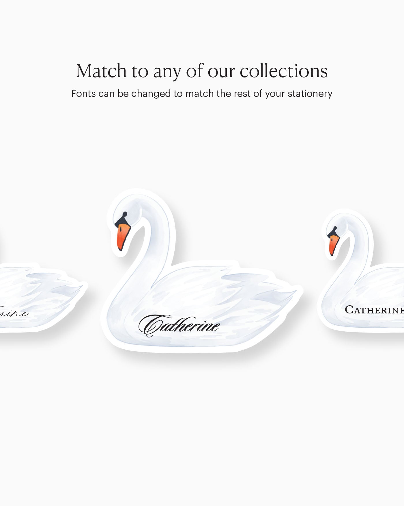 Watercolour Swan Place Card matching collection mockup