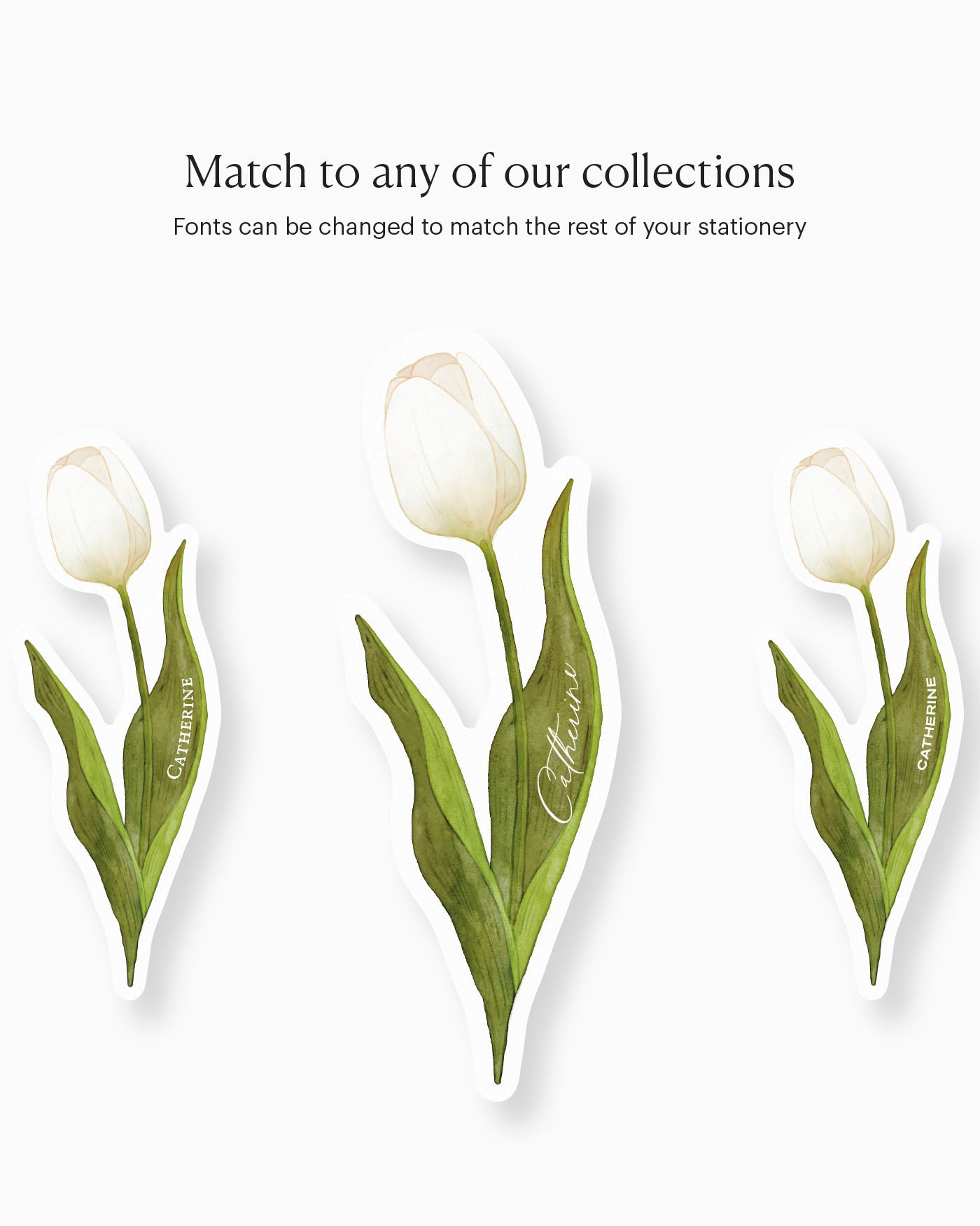 Watercolour Tulip Place Card matching collection mockup