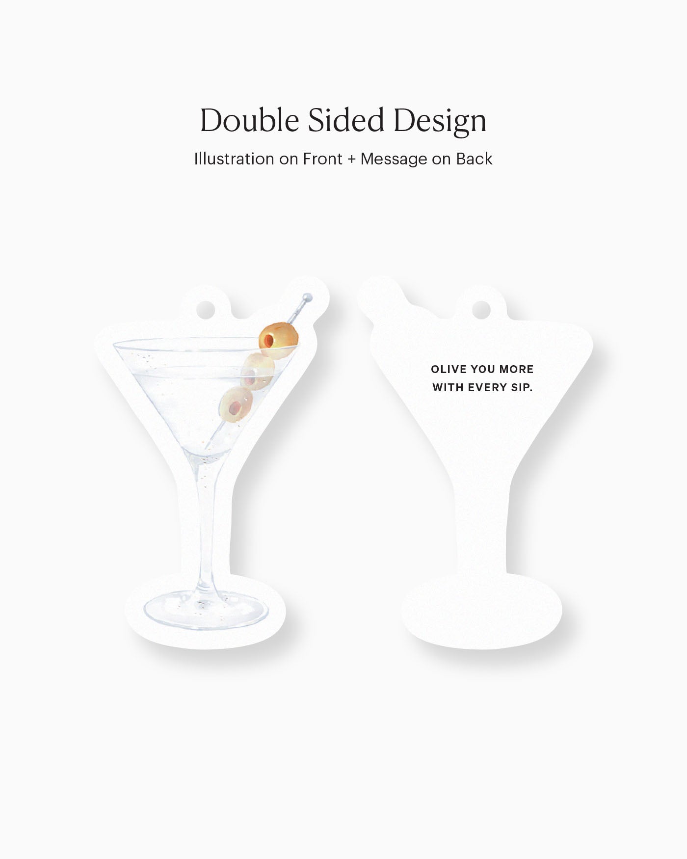 Watercolour Vodka Martini Favour Tag double-sided mockup