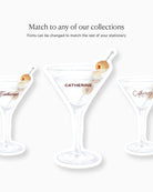 Watercolour Vodka Martini Place Card matching collection mockup