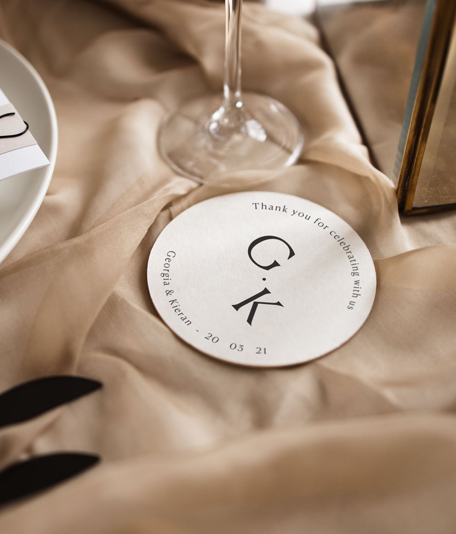 Peppermint Press On the Day Georgia Keepsake Coaster