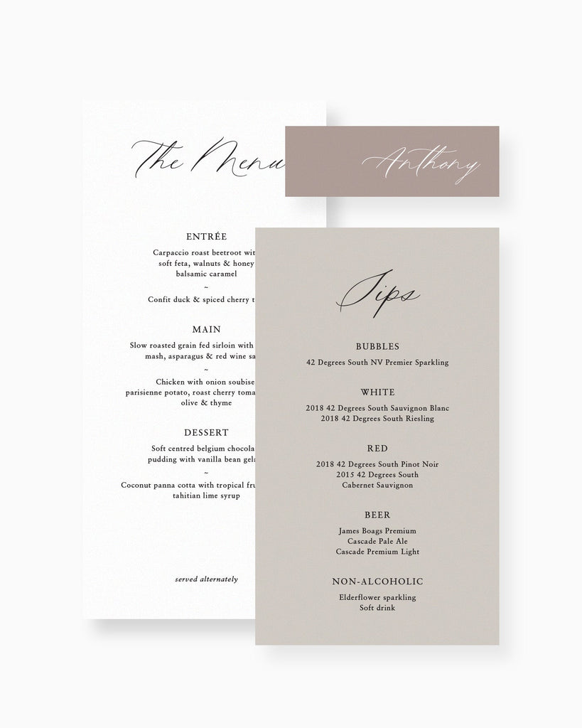 Peppermint Press On the Day Amour Menu Package