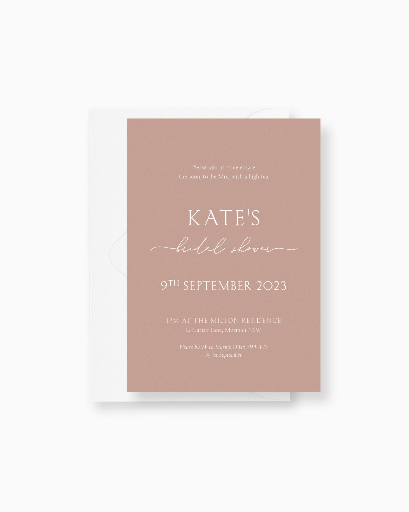 Peppermint Press Stationery Suite Balmoral Bridal Shower Invite