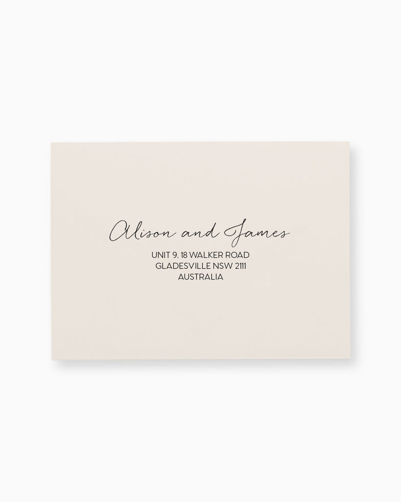 Peppermint Press Stationery Suite Clair Envelope Printing