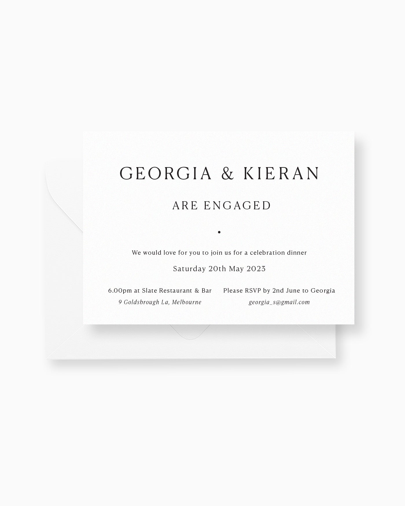 Peppermint Press Stationery Suite Georgia Engagement Invite