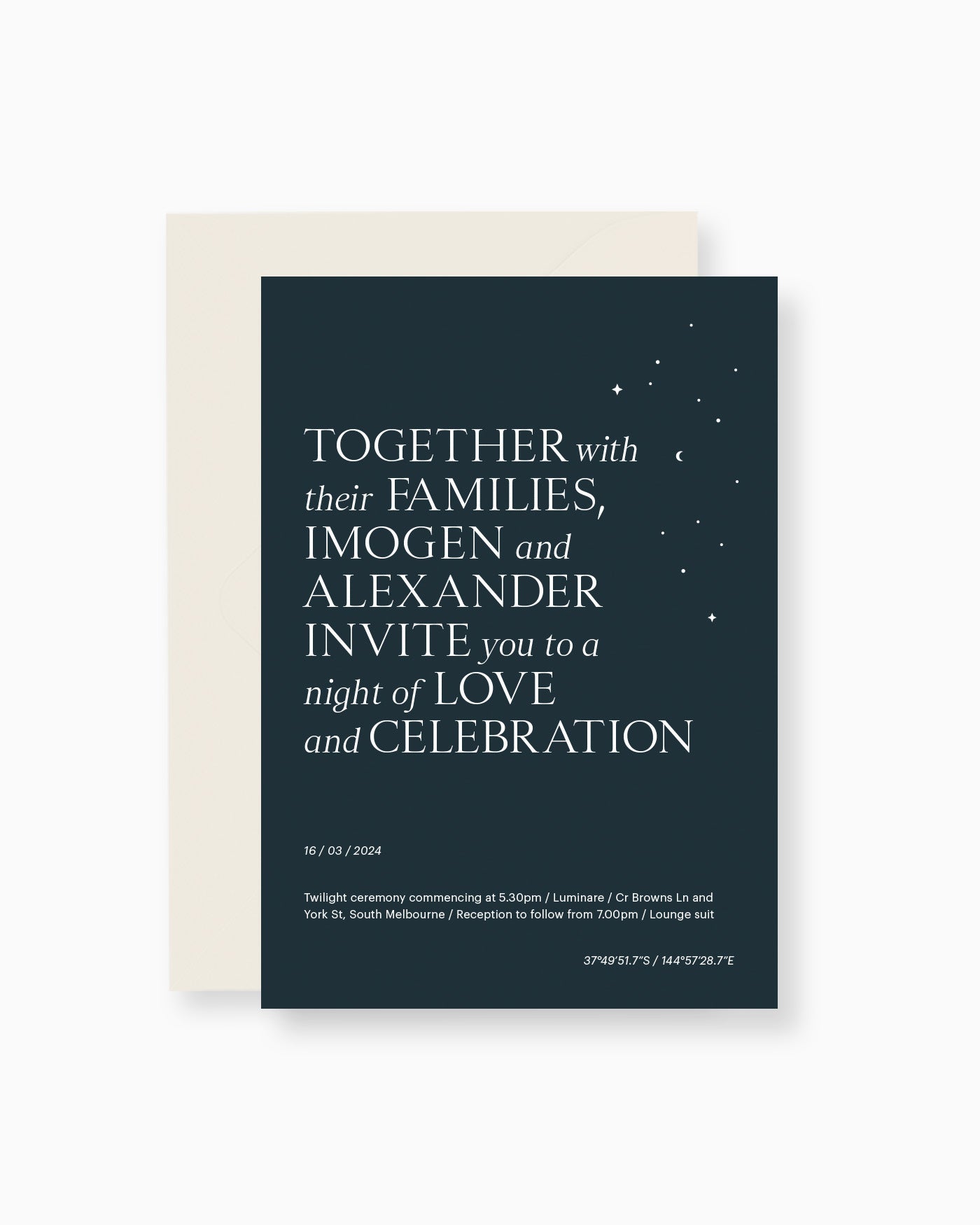 Peppermint Press Stationery Suite Luna Invitation