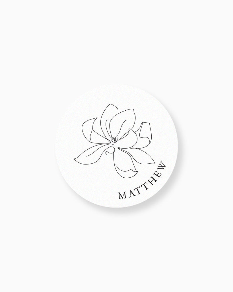 Peppermint Press On the Day Magnolia Place Card Coaster