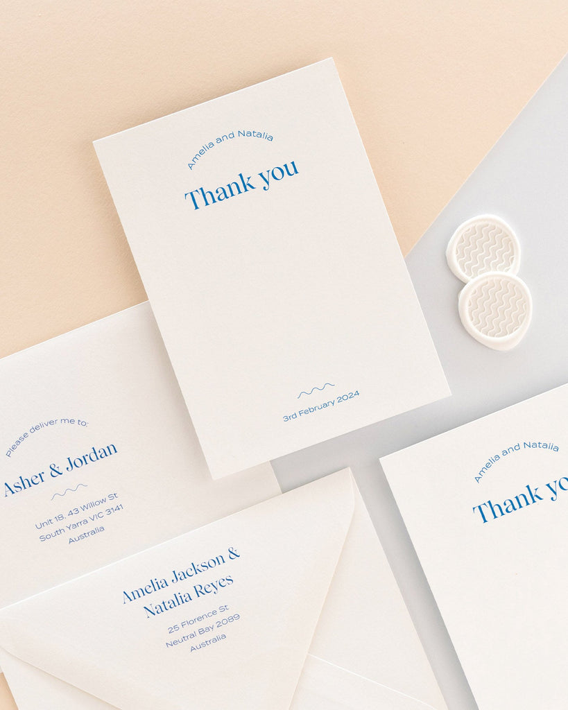Peppermint Press Stationery Suite Wave Thank you Card