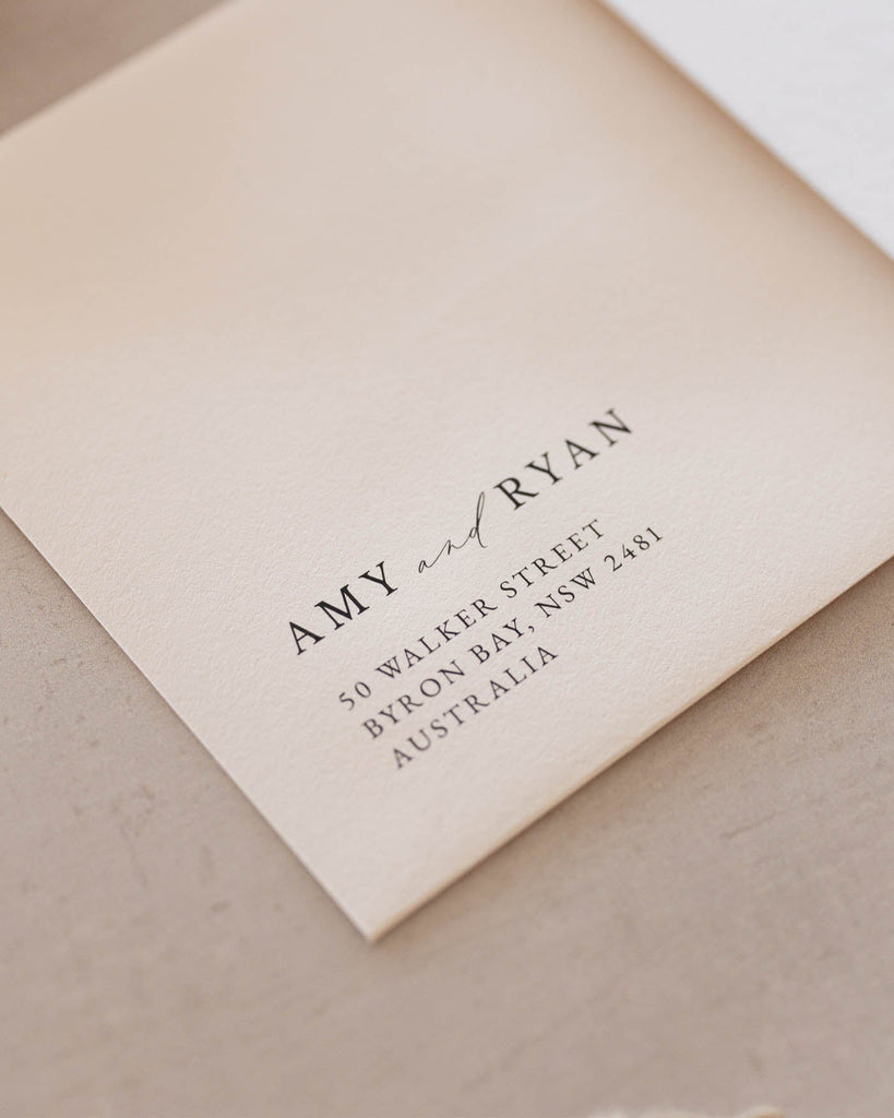 Peppermint Press Stationery Suite Milan Envelope Printing