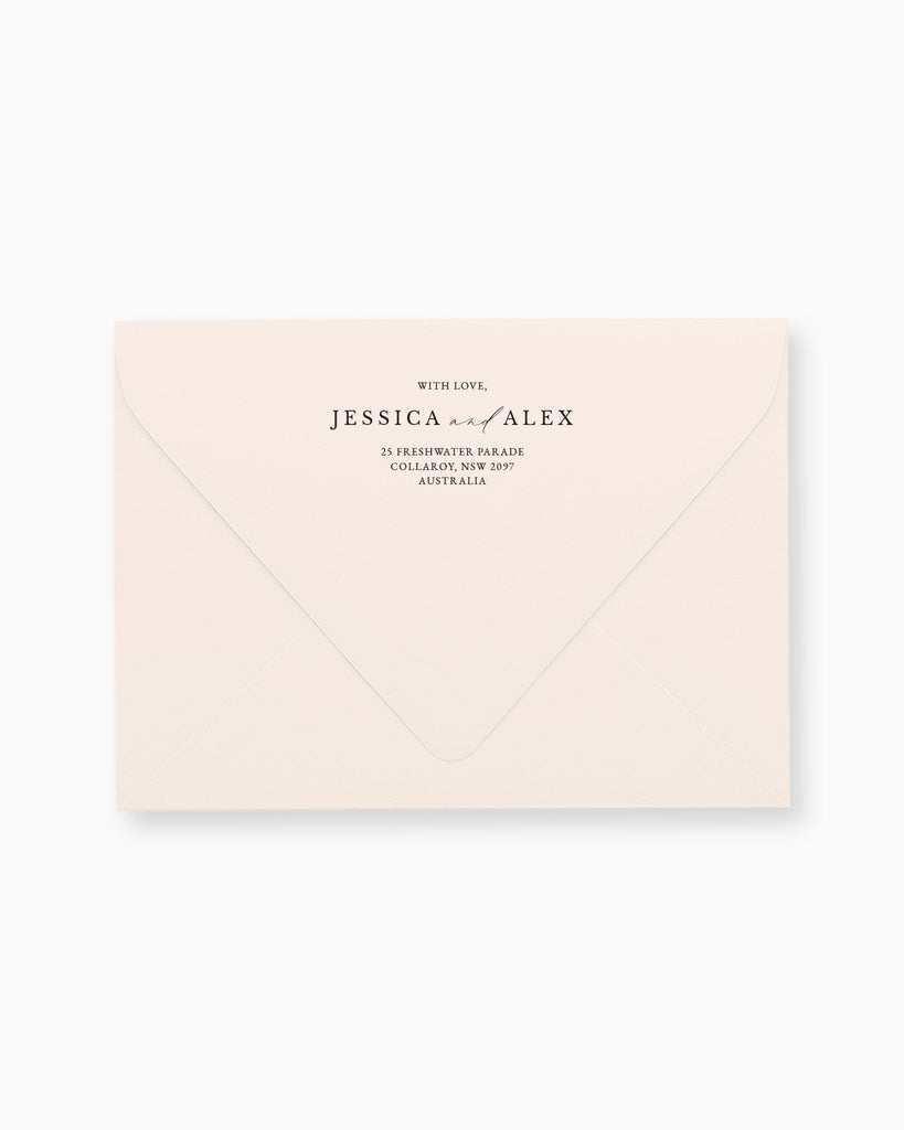 Peppermint Press Stationery Suite Milan Envelope Printing
