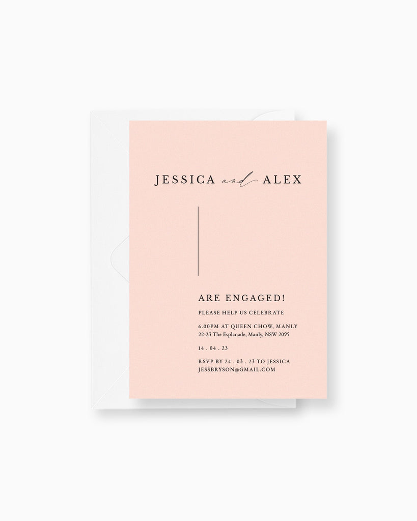 Peppermint Press Stationery Suite Milan Engagement Invite