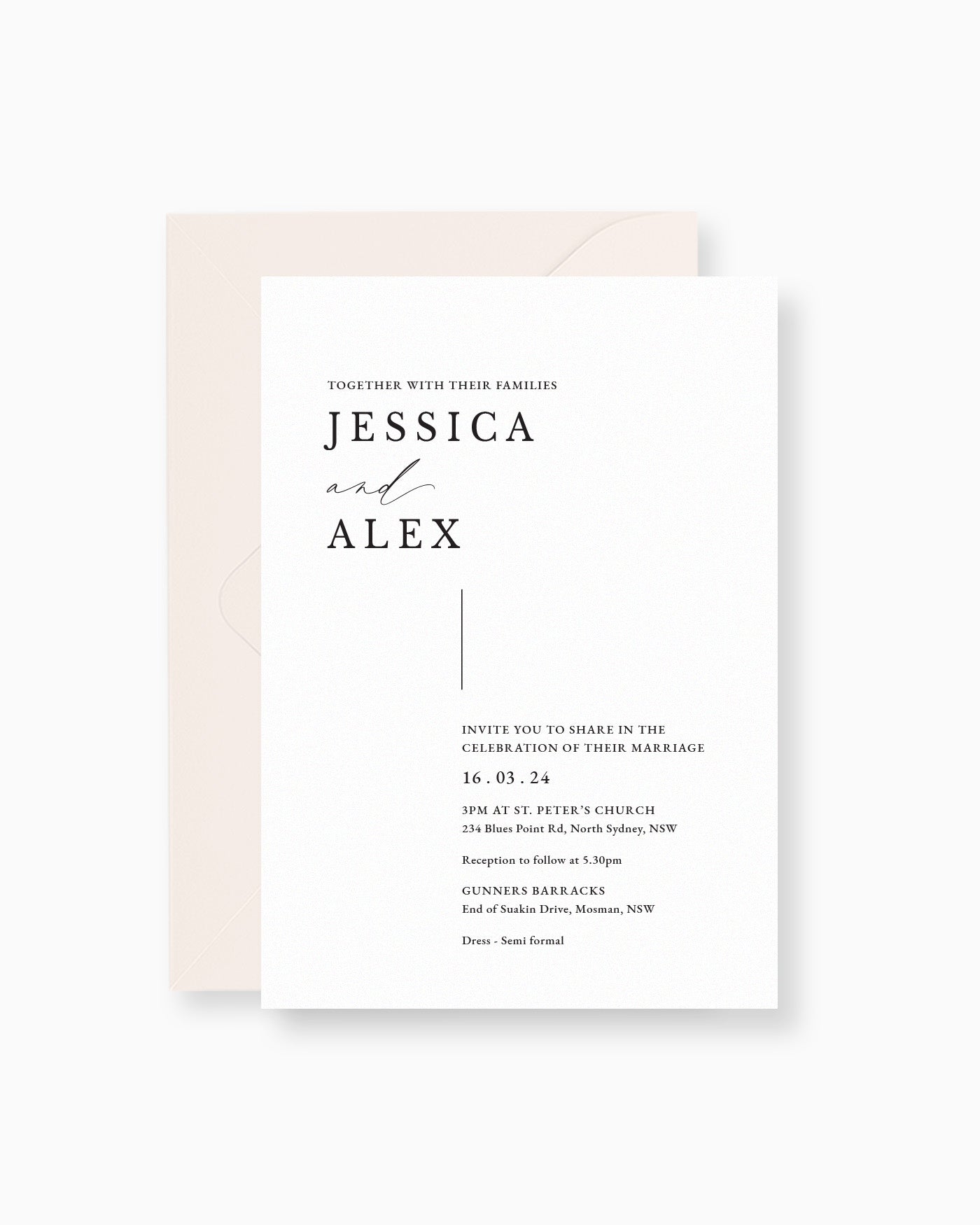 Peppermint Press Stationery Suite Milan Invitation