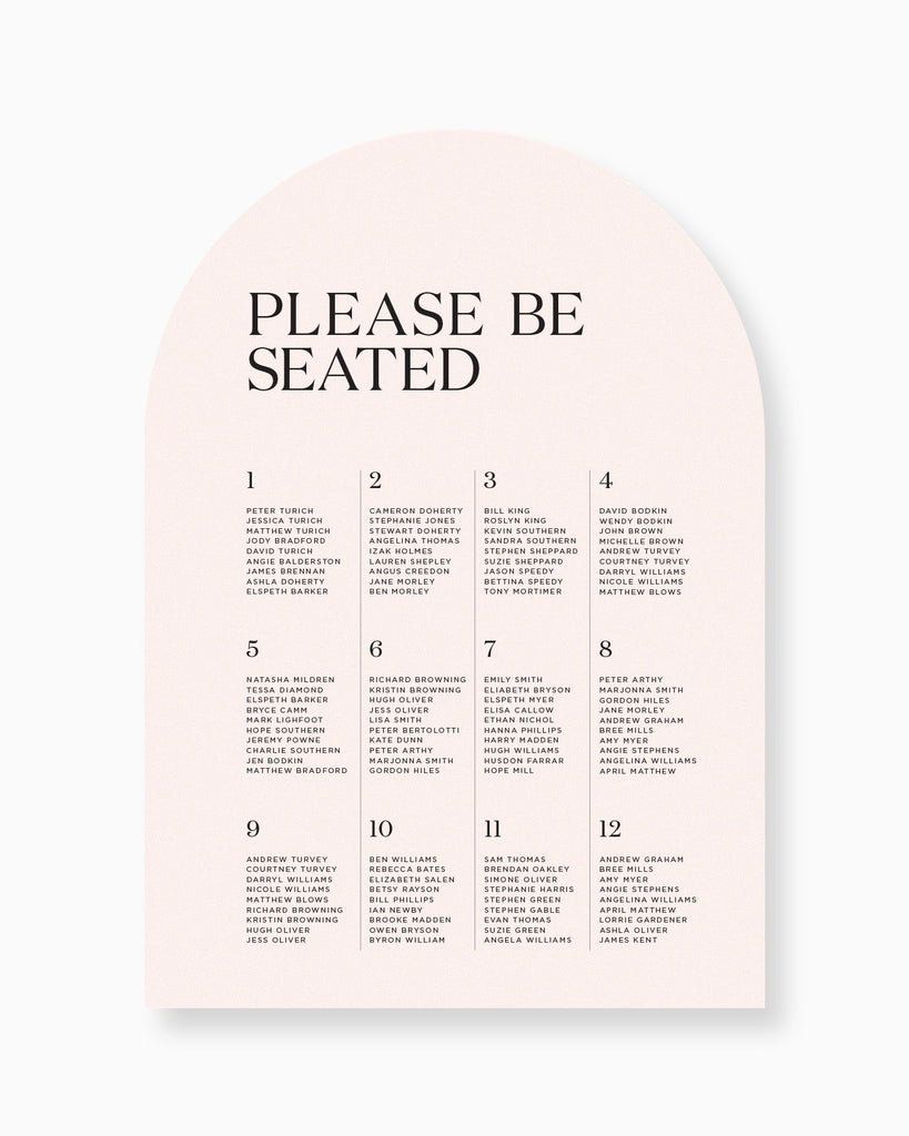 Peppermint Press On the Day Palms Seating Chart