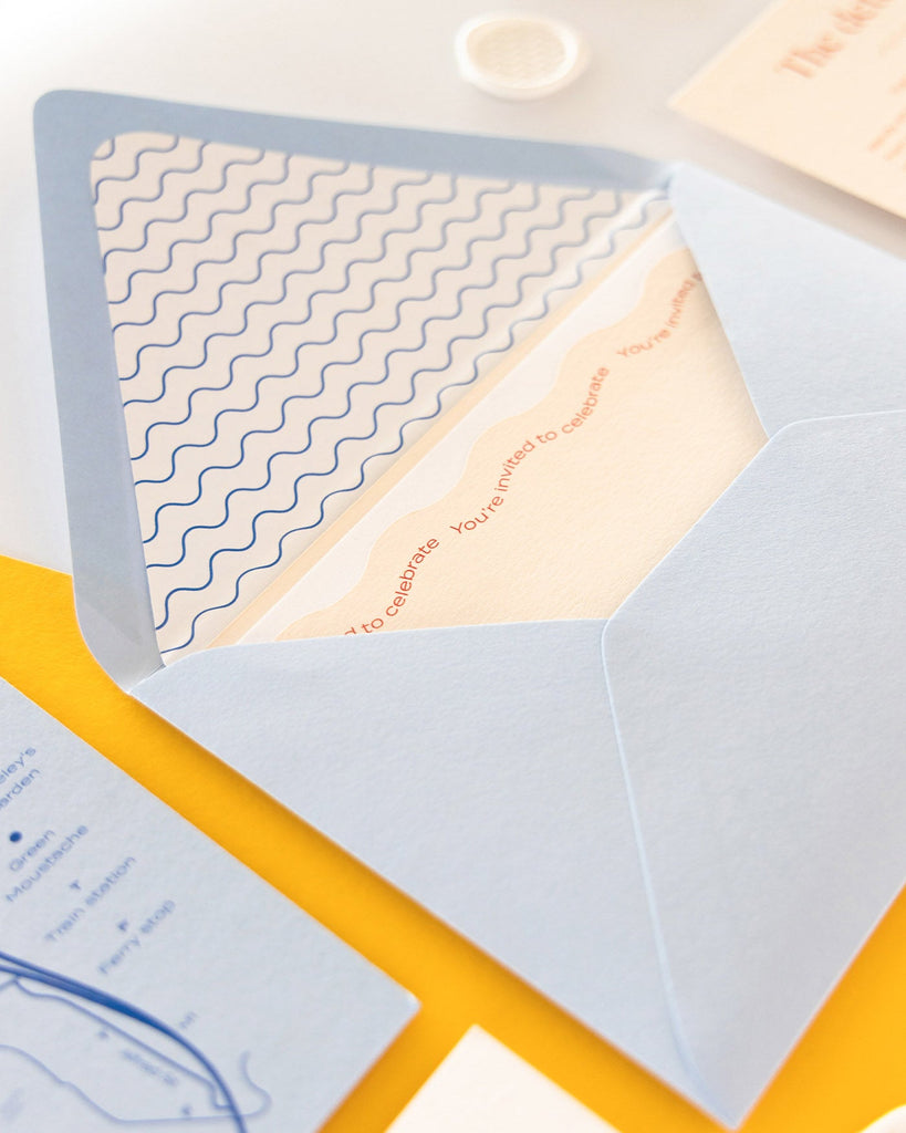 Peppermint Press Stationery Suite Wave Envelope Liner