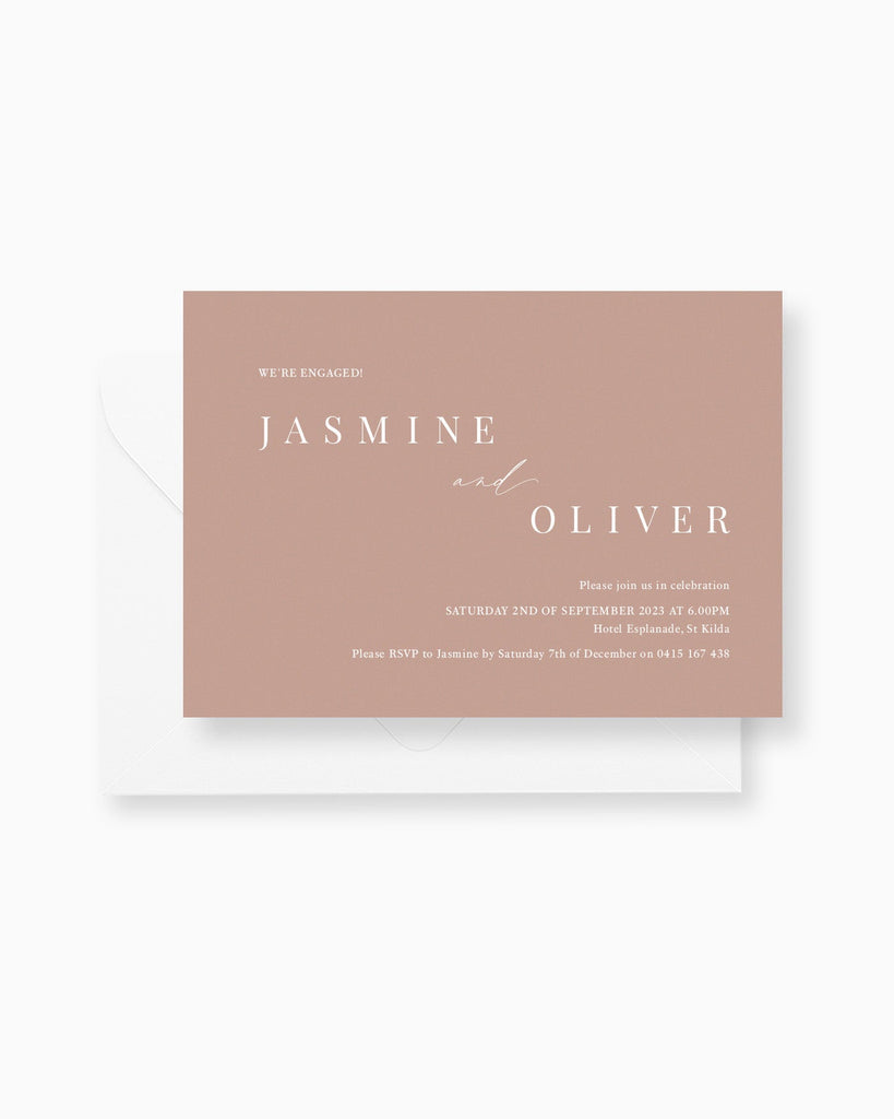 Peppermint Press Stationery Suite Soleil Engagement Invite
