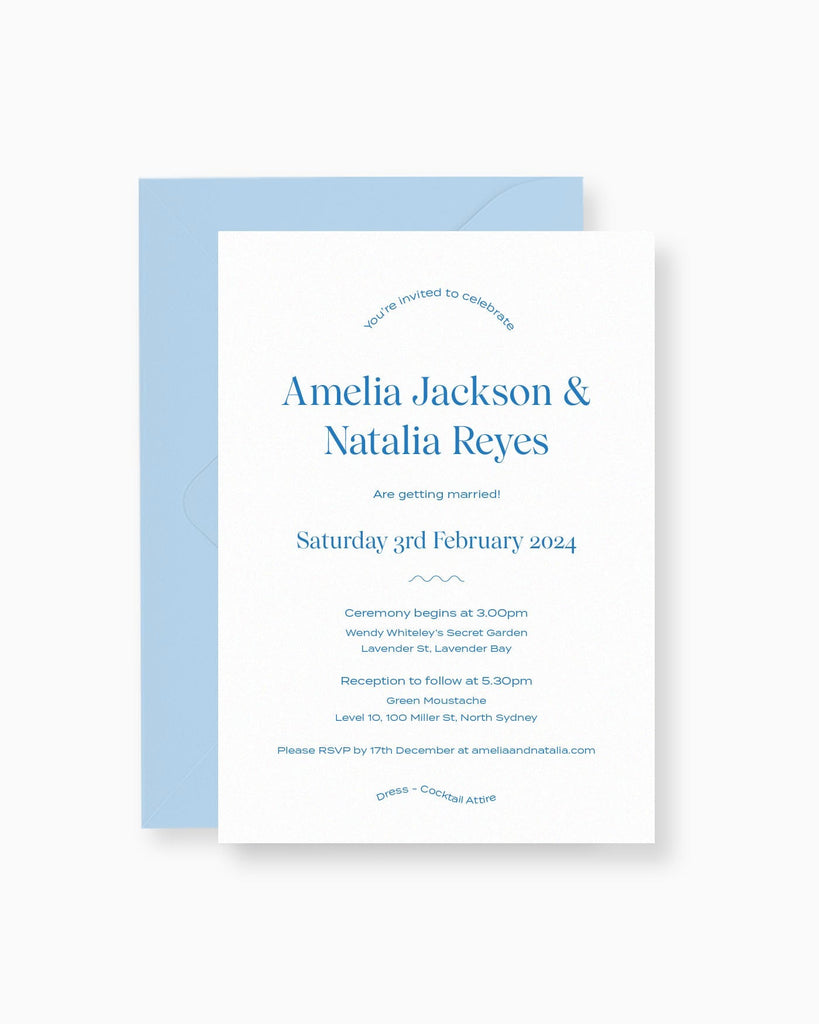 Peppermint Press Stationery Suite Wave Invitation