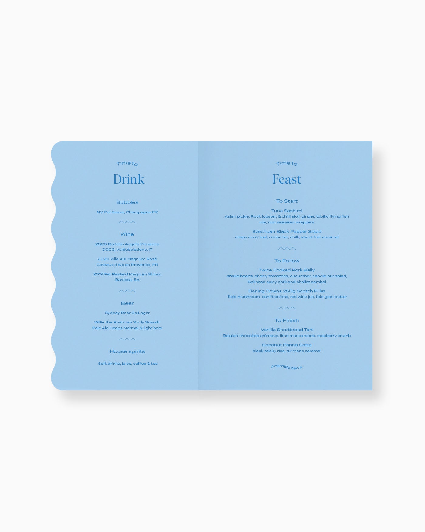 Peppermint Press On the Day Wave Folding Menu