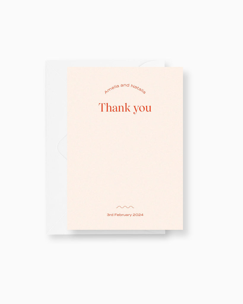 Peppermint Press Stationery Suite Wave Thank you Card