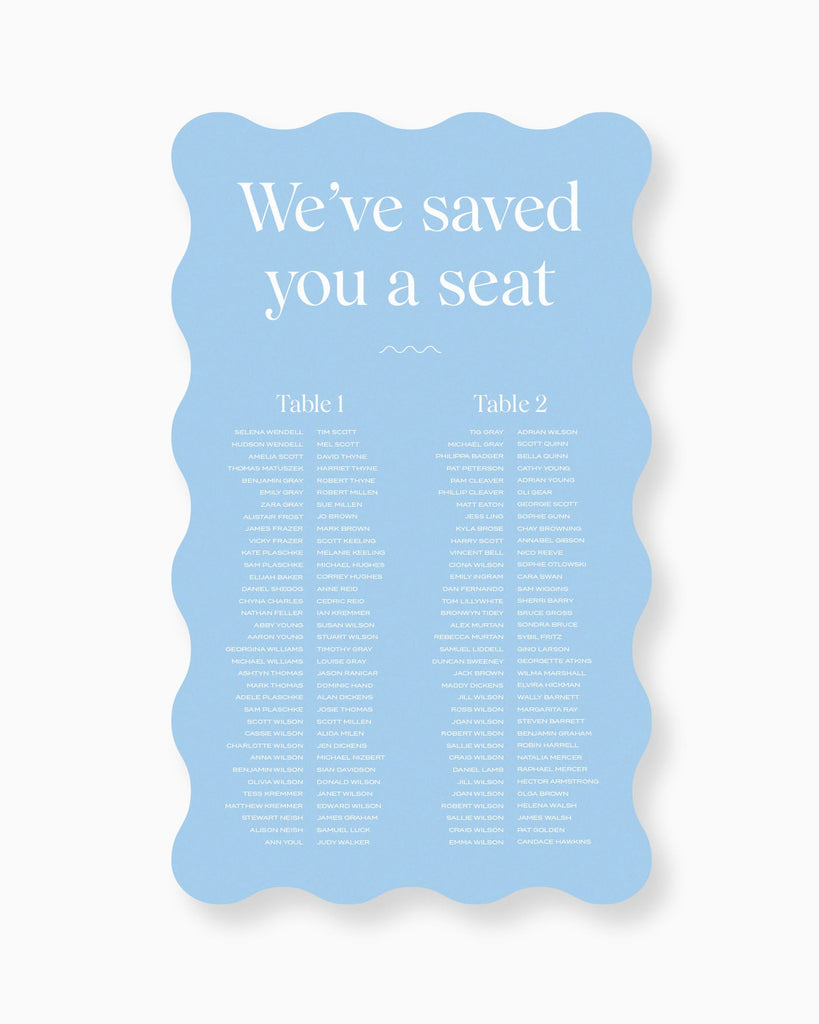 Peppermint Press On the Day Wave Seating Chart